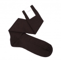 Viola Milano - Solid Over-the-Calf Socks - Brown - Handmade in Italy - Luxury Exclusive Collection
