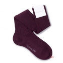Viola Milano - Solid Over-the-Calf Wool Socks - Burgundy - Handmade in Italy - Luxury Exclusive Collection