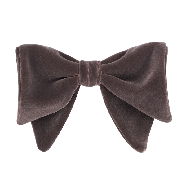 Viola Milano - Velvet Bow Tie - Gray - Made in Italy - Luxury Exclusive Collection