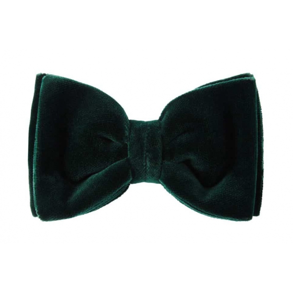 Viola Milano - Velvet Bow Tie - Forest - Made in Italy - Luxury Exclusive Collection