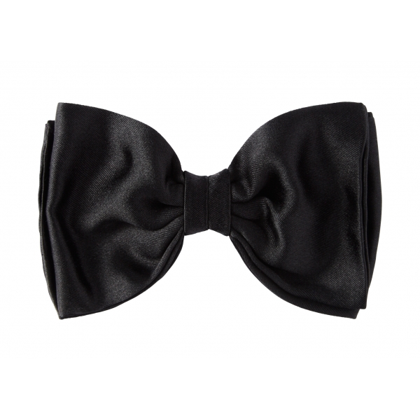 Viola Milano - Ready-Tie Grosgrain Bow-Tie - Black - Made in Italy - Luxury Exclusive Collection
