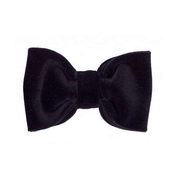 Viola Milano - Velvet Bow Tie - Black - Made in Italy - Luxury Exclusive Collection