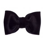 Viola Milano - Velvet Bow Tie - Black - Made in Italy - Luxury Exclusive Collection