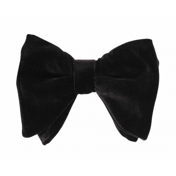 Viola Milano - Velvet Bow Tie - Black I - Made in Italy - Luxury Exclusive Collection
