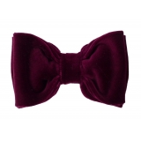 Viola Milano - Velvet Bow Tie - Bordeaux - Made in Italy - Luxury Exclusive Collection