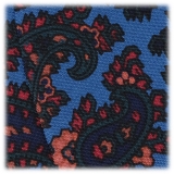 Viola Milano - Ancient Madder Silk Bow Tie - Blue Paisley - Made in Italy - Luxury Exclusive Collection