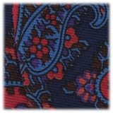 Viola Milano - Ancient Madder Silk Bow Tie - Navy Paisley I - Made in Italy - Luxury Exclusive Collection