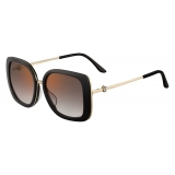 Cartier - Quadrata - Nero Platino Dorato Lenti Grigie Dorate - Trinity Collection - Occhiali da Sole - Cartier Eyewear