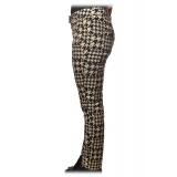 Dondup - Pantalone Perfect in Fantasia Piedepull - Panna/Nero - Pantalone - Luxury Exclusive Collection