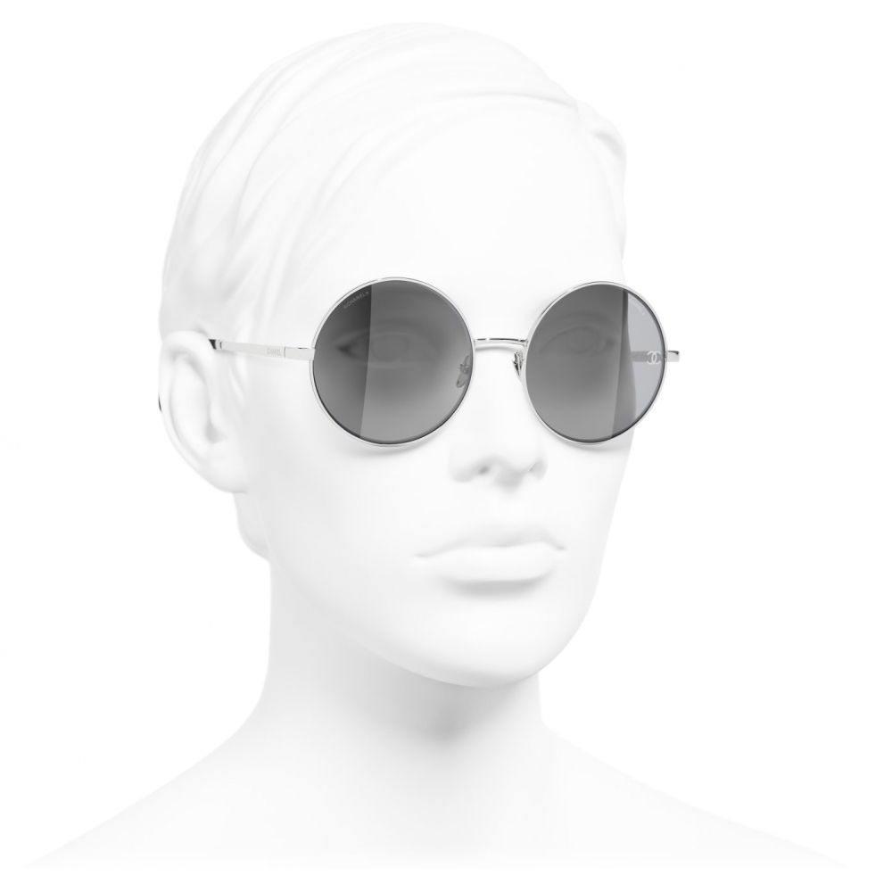 CHANEL Shield Runway Sunglasses 4215 Silver 407944