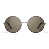 Chanel - Round Sunglasses - Dark Silver - Chanel Eyewear