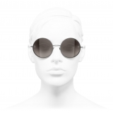 Chanel - Occhiali da Sole Rotondi - Argento Scuro - Chanel Eyewear