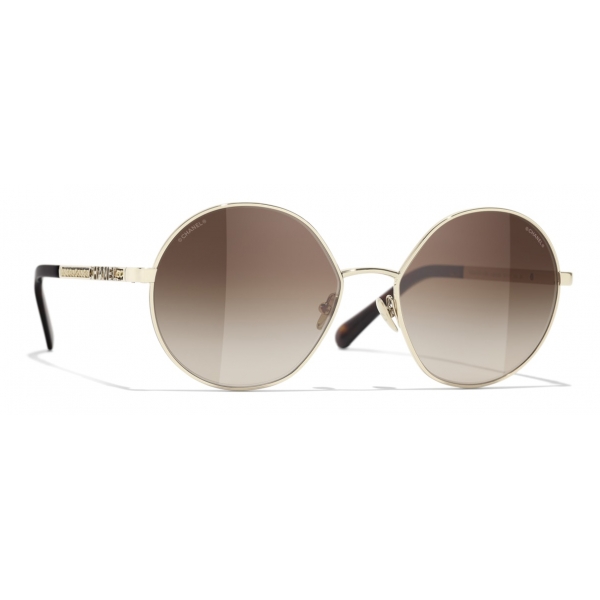 Chanel - Round Sunglasses - Gold - Chanel Eyewear