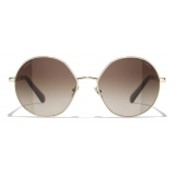 Chanel - Round Sunglasses - Gold - Chanel Eyewear