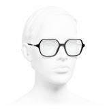 Chanel - Occhiali da Sole Quadrati - Nero Oro - Chanel Eyewear