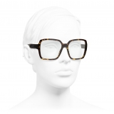 Chanel - Occhiali da Sole Quadrati - Tartaruga Scuro - Chanel Eyewear