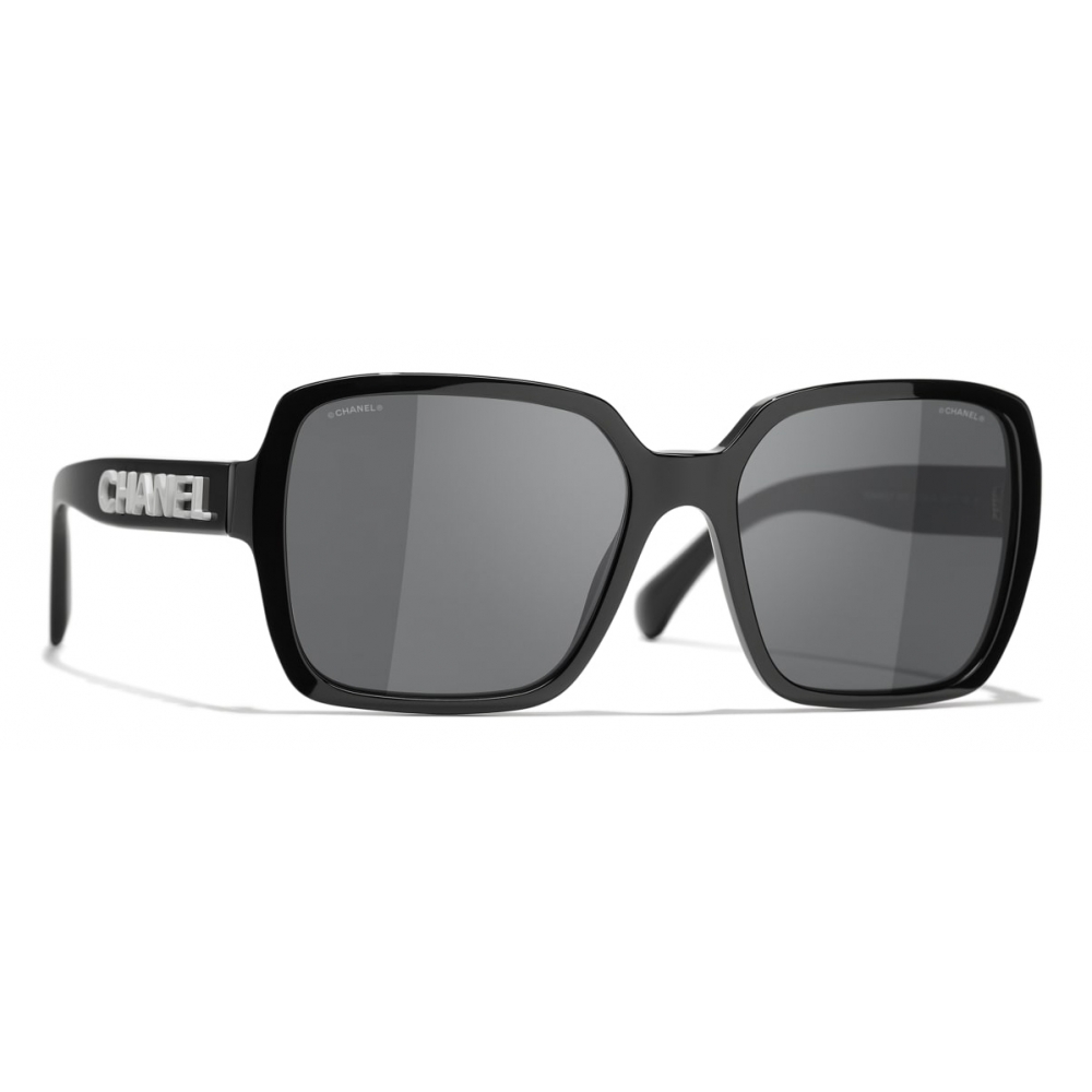 Chanel - Square Sunglasses - Black White Gray - Chanel Eyewear - Avvenice