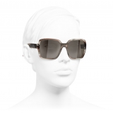 Chanel - Occhiali da Sole Quadrati - Beige Tartaruga - Chanel Eyewear