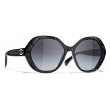 Chanel - Occhiali da Sole Rotondi - Nero - Chanel Eyewear