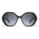 Chanel - Occhiali da Sole Rotondi - Nero - Chanel Eyewear