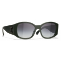 Chanel - Oval Sunglasses - Green - Chanel Eyewear