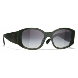 Chanel - Oval Sunglasses - Green - Chanel Eyewear