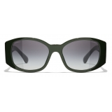 Chanel - Occhiali da Sole Ovali - Verde - Chanel Eyewear