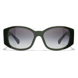 Chanel - Oval Sunglasses - Green - Chanel Eyewear