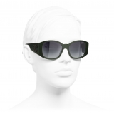 Chanel - Oval Sunglasses - Green - Chanel Eyewear