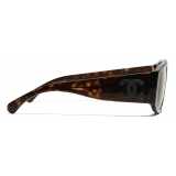 Chanel - Oval Sunglasses - Dark Tortoise - Chanel Eyewear