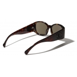 Chanel - Oval Sunglasses - Dark Tortoise - Chanel Eyewear