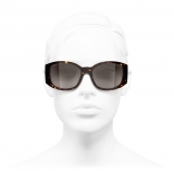 Chanel - Oval Sunglasses - Dark Tortoise - Chanel Eyewear