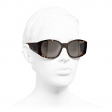 Chanel - Oval Sunglasses - Dark Tortoise - Chanel Eyewear