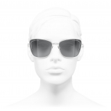 Chanel - Cat-Eye Sunglasses - Silver - Chanel Eyewear