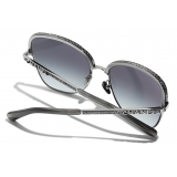 Chanel - Occhiali da Sole Quadrati - Argento Scuro - Chanel Eyewear