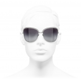 Chanel - Occhiali da Sole Quadrati - Argento Scuro - Chanel Eyewear