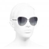 Chanel - Occhiali da Sole Quadrati - Argento Scuro - Chanel Eyewear