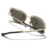 Chanel - Occhiali da Sole Quadrati - Oro - Chanel Eyewear