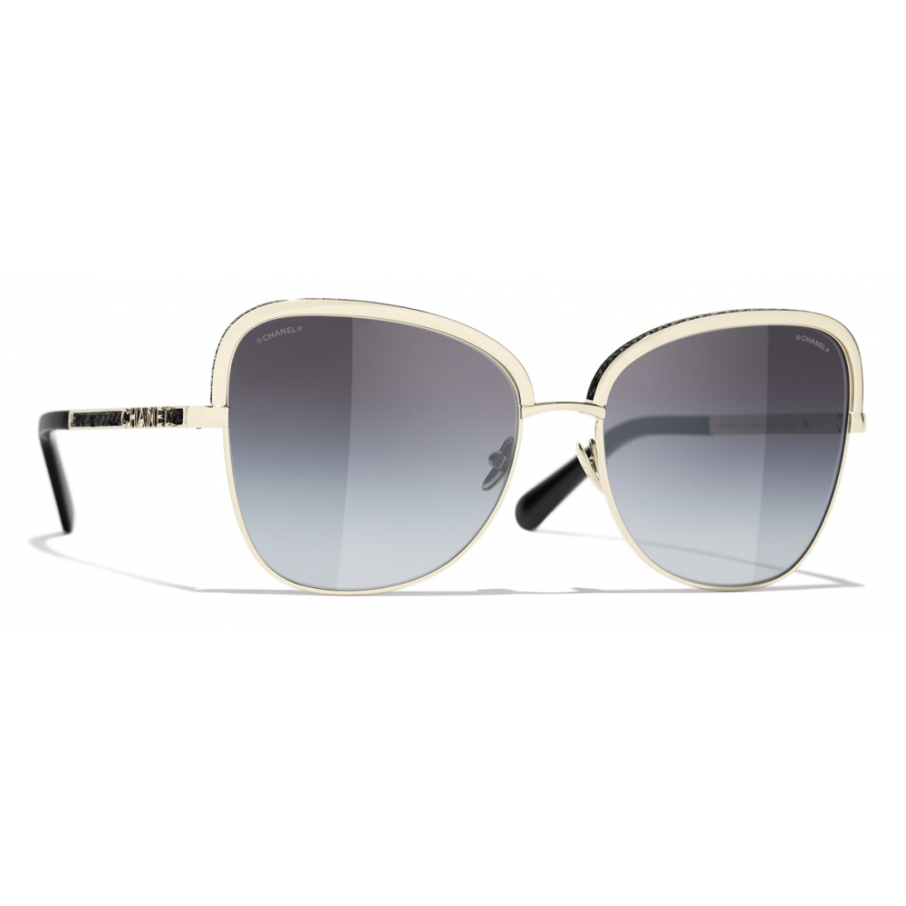 Chanel - Rectangular Sunglasses - Black Gray Gradient - Chanel