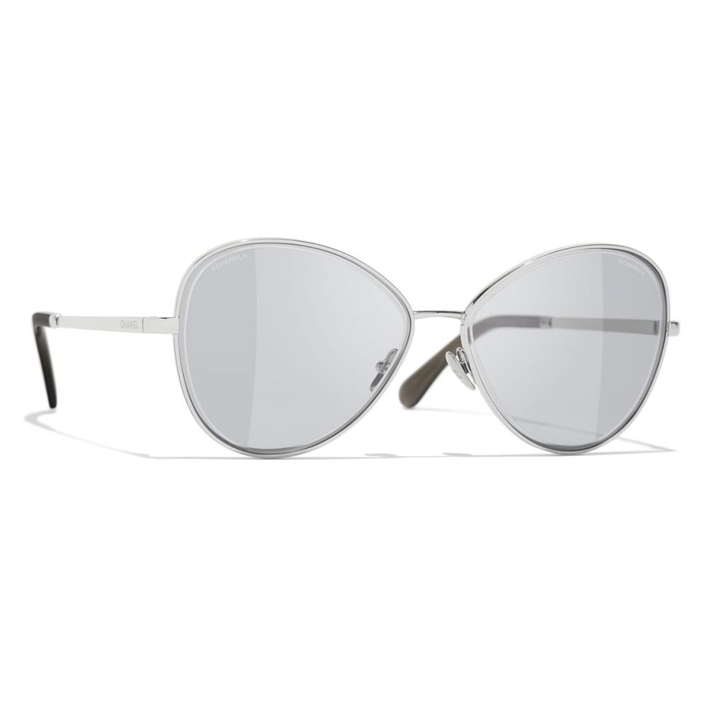 Chanel - Butterfly Sunglasses - Silver - Chanel Eyewear - Avvenice