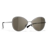 Chanel - Butterfly Sunglasses - Dark Silver - Chanel Eyewear