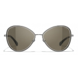 Chanel - Butterfly Sunglasses - Dark Silver - Chanel Eyewear