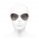 Chanel - Occhiali da Sole a Farfalla - Argento Scuro - Chanel Eyewear