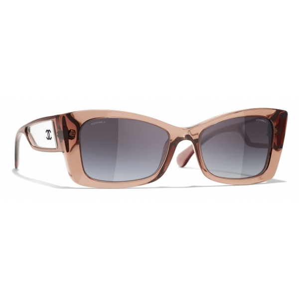 Chanel - Rectangular Sunglasses - Transparent Brown - Chanel Eyewear