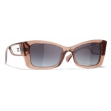 Chanel - Rectangular Sunglasses - Transparent Brown - Chanel Eyewear