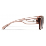 Chanel - Rectangular Sunglasses - Transparent Brown - Chanel Eyewear