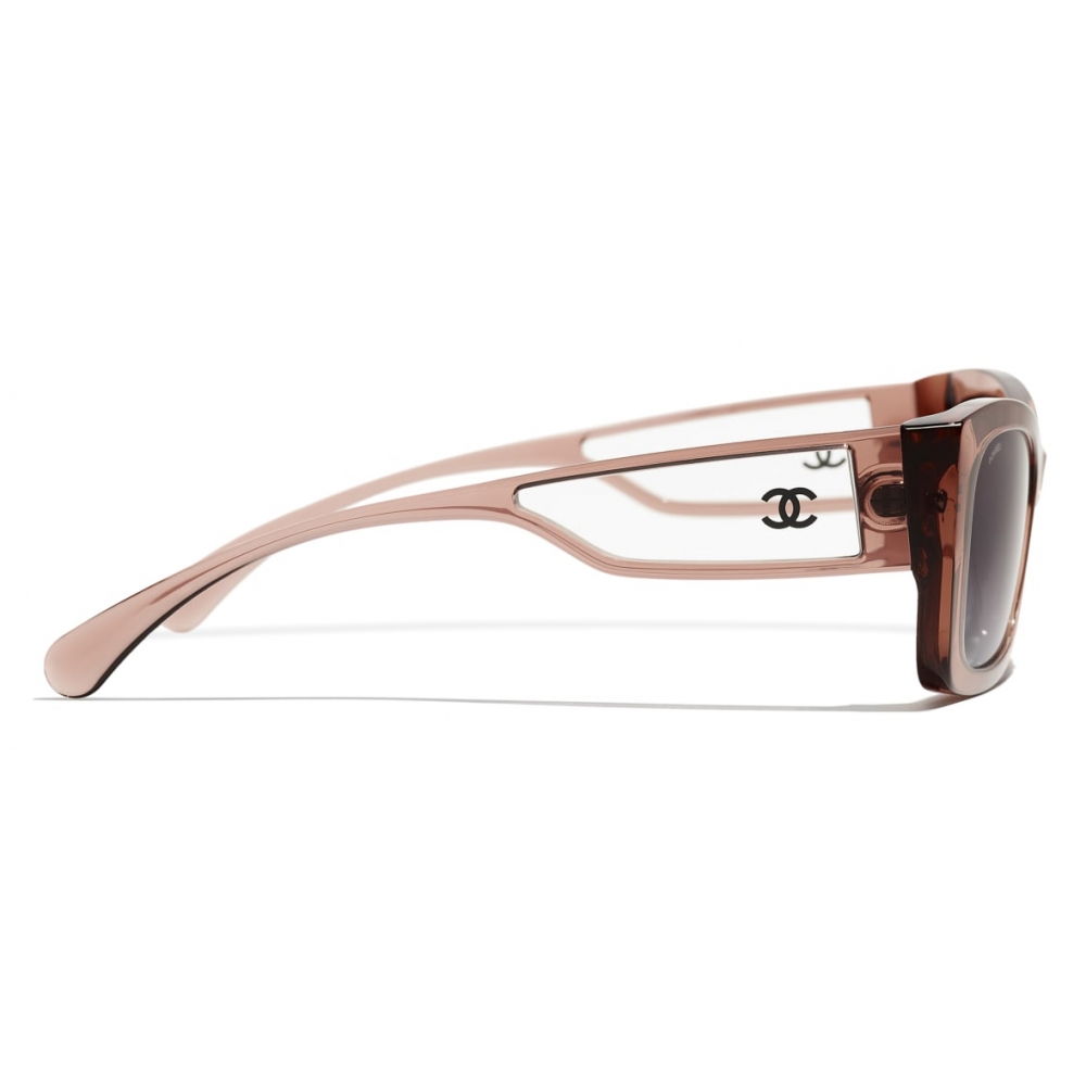 Chanel - Rectangular Sunglasses - Transparent Pink - Chanel