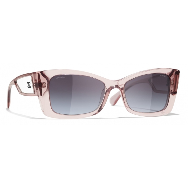 Chanel - Rectangular Sunglasses - Transparent Pink - Chanel Eyewear