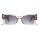 Chanel - Rectangular Sunglasses - Transparent Pink - Chanel Eyewear