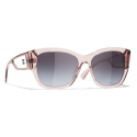 Chanel - Butterfly Sunglasses - Transparent Pink - Chanel Eyewear